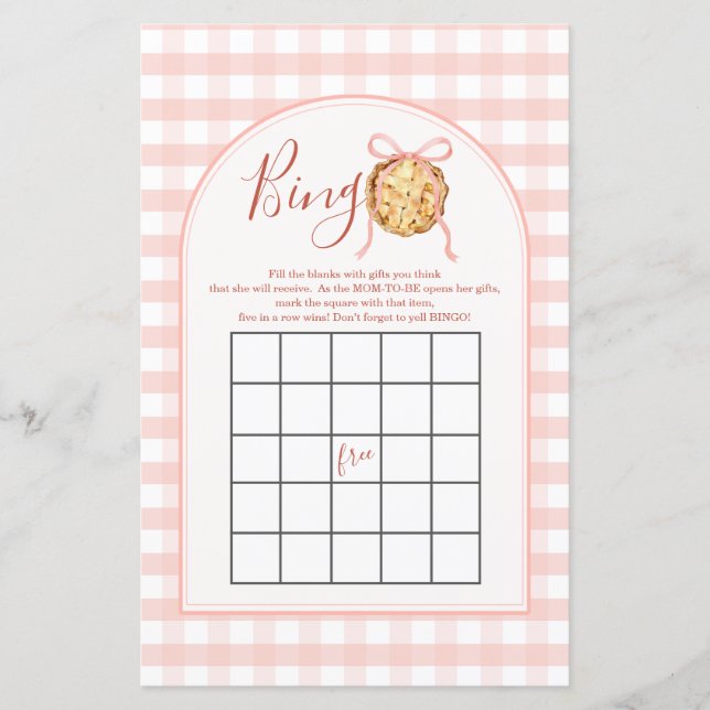 Cutie Pie Pastel Roze Strik Das Gingham Herfst Bin (Voorkant)