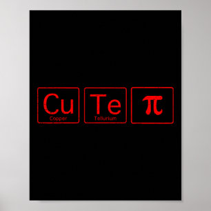 Cutie Pie Pi Dag Wiskunde Periodiek Tafel Valentij Poster