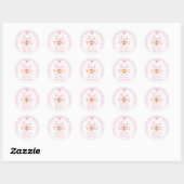 Cutie Pie Pink Gingham Baby shower Bedankt Ronde Sticker (Vel)