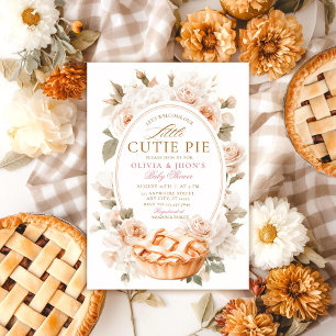 Cutie Pie Pompoen Bloemen Bow Uitnodiging