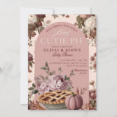 Cutie Pie Pompoen Bloemen Bow Uitnodiging (Voorkant)
