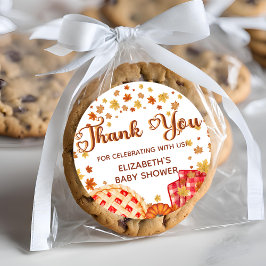 Cutie Pie Pompoen Herfst Baby shower Dank u Ronde Sticker