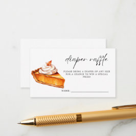 Cutie Pie Pompoen Herfst Baby shower Luier Raffle Informatiekaartje