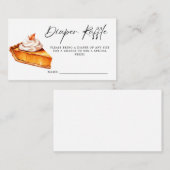 Cutie Pie Pompoen Herfst Baby shower Luier Raffle Informatiekaartje (Voorkant / Achterkant)