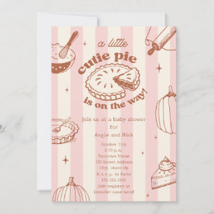 Cutie Pie Pompoen Herfst Meisje Baby shower Kaart