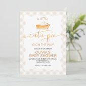 Cutie Pie pompoentaart Herfst plaid Baby shower Kaart (Staand voorkant)