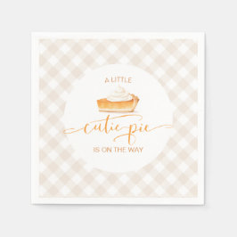 Cutie Pie pompoentaart Herfst plaid baby shower Servet