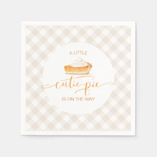 Cutie Pie pompoentaart Herfst plaid baby shower Servet