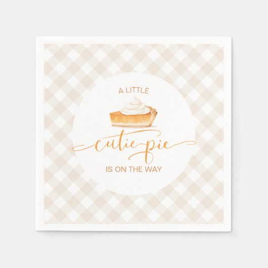 Cutie Pie pompoentaart Herfst plaid baby shower Servet (Voorkant)