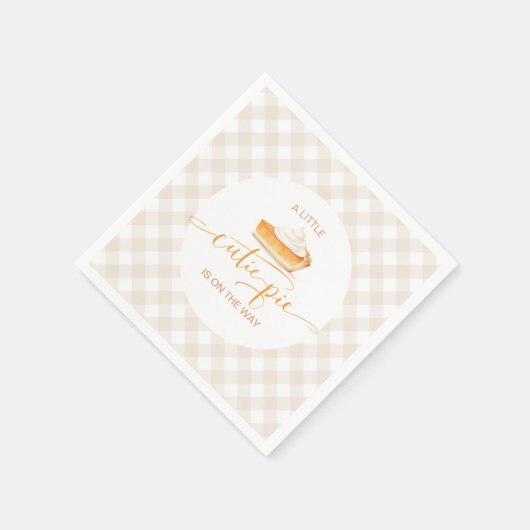 Cutie Pie pompoentaart Herfst plaid baby shower Servet (Hoek)