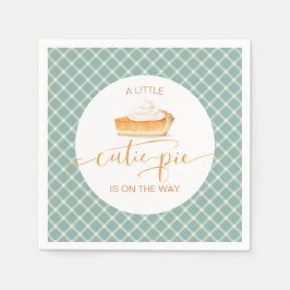 Cutie Pie pompoentaart Herfst plaid baby shower Servet
