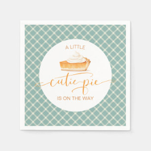 Cutie Pie pompoentaart Herfst plaid baby shower Servet