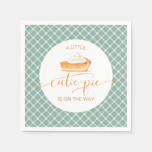 Cutie Pie pompoentaart Herfst plaid baby shower Servet (Voorkant)