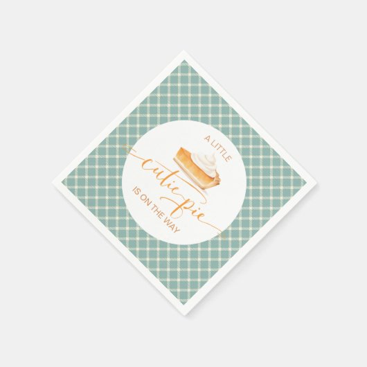 Cutie Pie pompoentaart Herfst plaid baby shower Servet (Hoek)