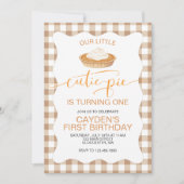 Cutie Pie pompoentaart Herfst plaid Eerste Verjaar Kaart (Voorkant)