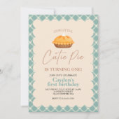 Cutie Pie pompoentaart Herfst plaid Eerste Verjaar Kaart (Voorkant)