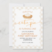 Cutie Pie pompoentaart Herfst plaid Eerste Verjaar Kaart (Voorkant)