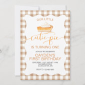Cutie Pie pompoentaart Herfst plaid Eerste Verjaar Kaart (Voorkant)