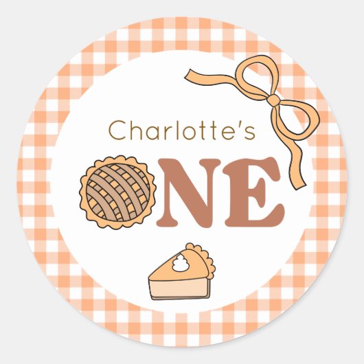 Cutie Pie Pumpkin 1st Birthday Ronde Sticker (Voorkant)