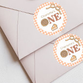Cutie Pie Pumpkin 1st Birthday Ronde Sticker