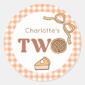 Cutie Pie Pumpkin 2nd Birthday Ronde Sticker (Voorkant)