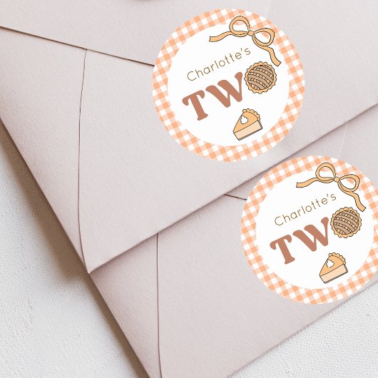 Cutie Pie Pumpkin 2nd Birthday Ronde Sticker