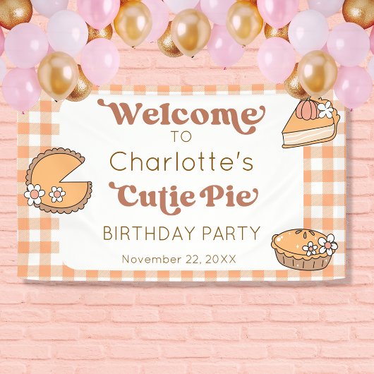 Cutie Pie Pumpkin Birthday Welcome Banner