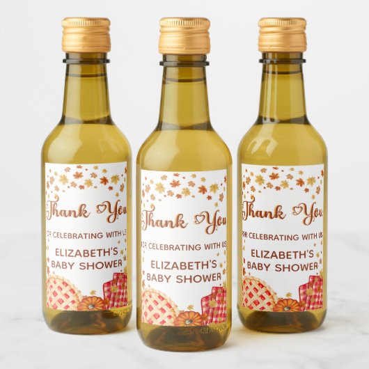 Cutie Pie Pumpkin Fall Baby Shower Thank You Wijn Etiket (Flessen)