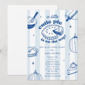 Cutie Pie Pumpkin Fall Boy Blue Baby Shower Kaart (Voorkant / Achterkant)