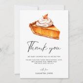 Cutie Pie Pumpkin Herfst Baby shower Bedankkaart (Voorkant)