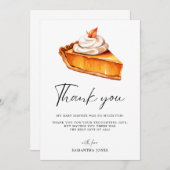 Cutie Pie Pumpkin Herfst Baby shower Bedankkaart (Voorkant / Achterkant)