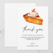 Cutie Pie Pumpkin Herfst Baby shower Bedankkaart (Voorkant / Achterkant)