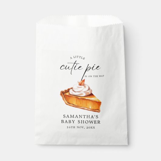 Cutie Pie Pumpkin Herfst Baby shower Bedankzakje (Voorkant)