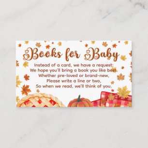 Cutie Pie Pumpkin Herfst Baby shower Boeken voor B Informatiekaartje