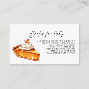 Cutie Pie Pumpkin Herfst Baby shower Boeken voor B Informatiekaartje