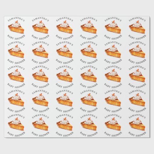 Cutie Pie Pumpkin Herfst Baby shower Cadeaupapier (Vlak)