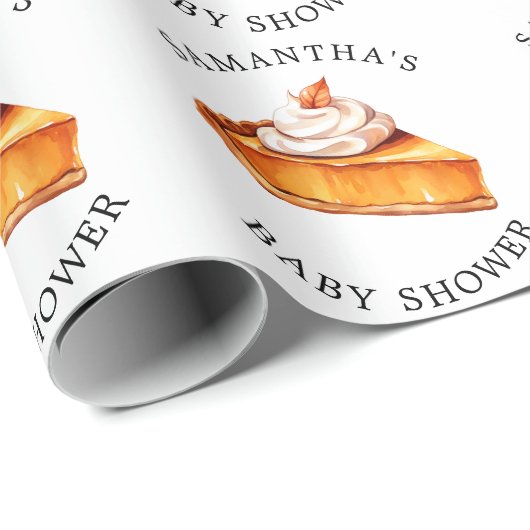 Cutie Pie Pumpkin Herfst Baby shower Cadeaupapier (Rol Hoek)