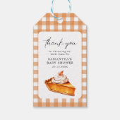 Cutie Pie Pumpkin Herfst Baby shower Gingham Cadeaulabel (Voorkant)