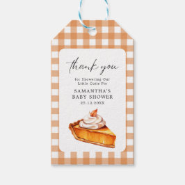 Cutie Pie Pumpkin Herfst Baby shower Gingham Cadeaulabel