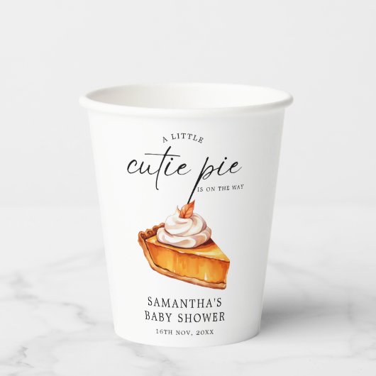Cutie Pie Pumpkin Herfst Baby shower Papieren Bekers (Voorkant)