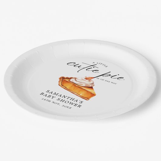 Cutie Pie Pumpkin Herfst Baby shower Papieren Bordje (Gekanteld)