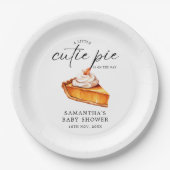 Cutie Pie Pumpkin Herfst Baby shower Papieren Bordje (Voorkant)