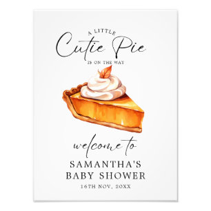 Cutie Pie Pumpkin Herfst Baby shower Welkomstborde Foto Afdruk