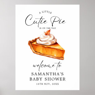 Cutie Pie Pumpkin Herfst Baby shower Welkomstborde Poster
