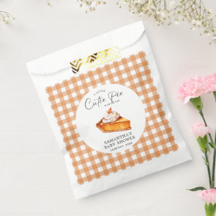 Cutie Pie Pumpkin Herfst Gingham Baby shower Bedankzakje