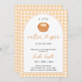 Cutie Pie Pumpkin Herfst Gingham Baby shower Kaart (Voorkant / Achterkant)