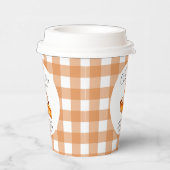 Cutie Pie Pumpkin Herfst Gingham Baby shower Papieren Bekers (Rechts)
