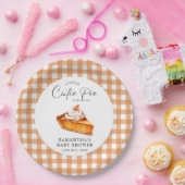 Cutie Pie Pumpkin Herfst Gingham Baby shower Papieren Bordje (Feest)