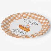 Cutie Pie Pumpkin Herfst Gingham Baby shower Papieren Bordje (Gekanteld)