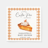 Cutie Pie Pumpkin Herfst Gingham Baby shower Servet (Voorkant)